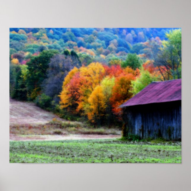 Póster Tabaco Barn Cae Foliage Naturaleza Orton Art (Frente)