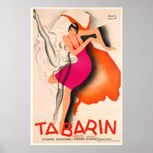 Póster Tabarin Nightclub París Francia Publicidad Vintage