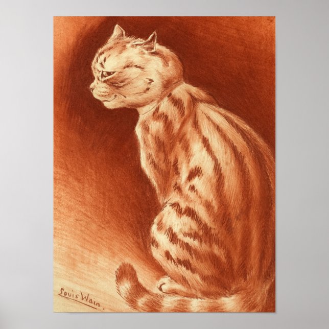 Póster Tabby Cat de Louis Wain (Frente)