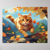 *~* Tabby Jump Fall deja a Kitten 5:4 Cat AP68