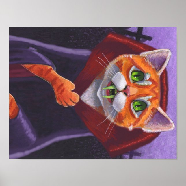 Póster Tabby, Naranja de vampiros gatos (Frente)