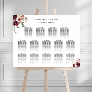 Póster Tabla 14 Tabla de asientos Boda de Romance de otoñ