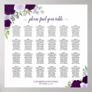 Póster Tabla 24 Tabla Rústica de asientos para Bodas Rosa