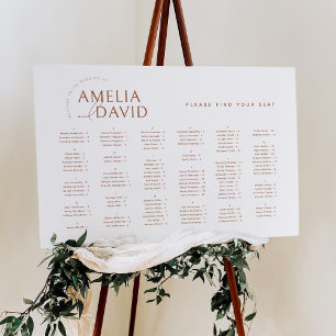 Póster Tabla De Asientos Alfabética Moderna