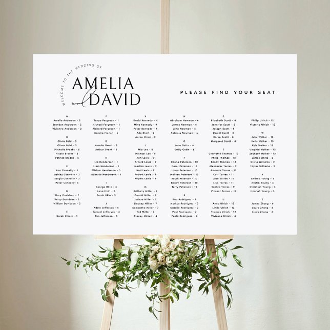 Póster Tabla De Asientos Alfabética Moderna (Subido por el creador)