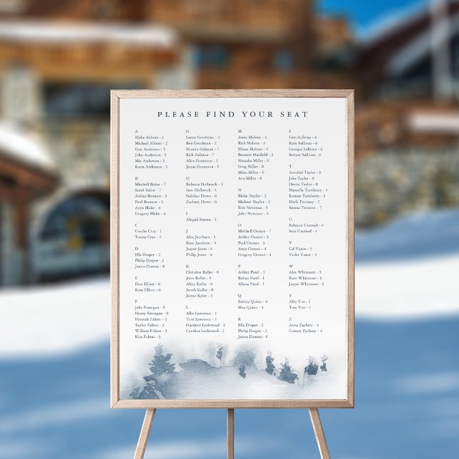 Póster Tabla de asientos alfabéticos Boda de invierno (Subido por el creador)