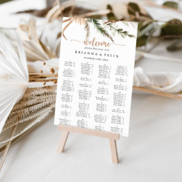 Póster Tabla de asientos alfabéticos de Boda floral Boho