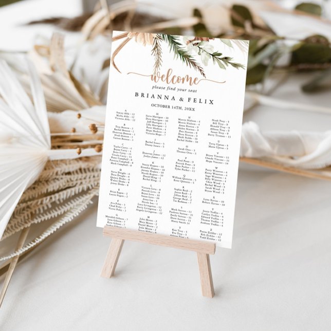Póster Tabla de asientos alfabéticos de Boda floral Boho (Subido por el creador)