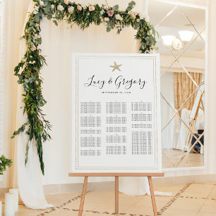 Póster Tabla de asientos alfabéticos de la Boda de arena 