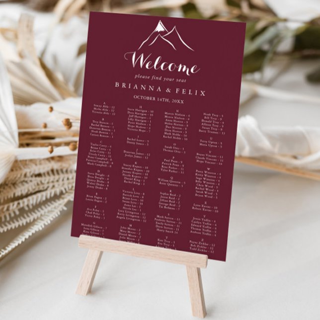 Póster Tabla de asientos alfabéticos de la montaña blanca (Subido por el creador)