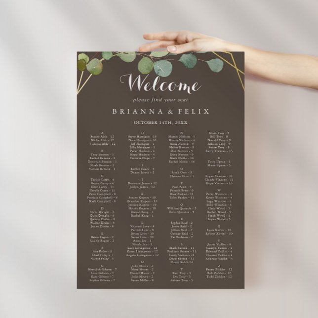 Póster Tabla de asientos alfabéticos geométricos de color (Subido por el creador)