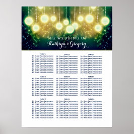 Póster Tabla De Asientos Boda Con Linternas Encantadas