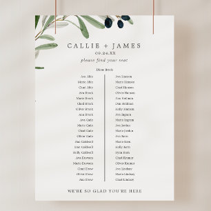 Póster Tabla de asientos Boda de la mesa de banquetes en 