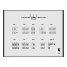 Tabla de asientos Boda de vidrio