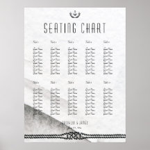 Tabla de asientos Boda náutico 18x24 Blanco gris