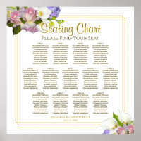 Tabla de asientos de 13 Bodas florales de primaver