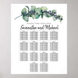 Póster Tabla de asientos de 14 mesas para Eucalyptus Berr