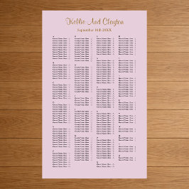 Póster Tabla de asientos de 200 Bodas púrpura