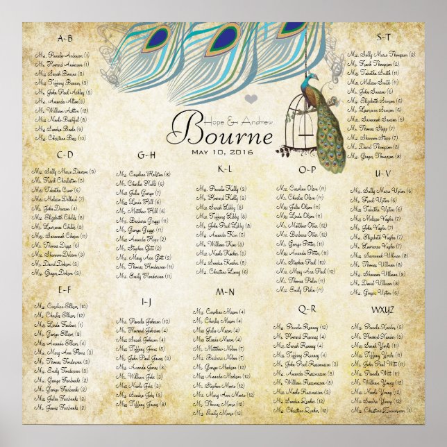 Póster Tabla de asientos de 20 ruidosos 12 tablas (Frente)