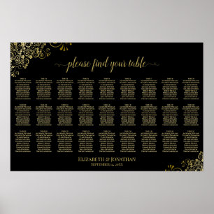 Póster Tabla de asientos de 27 Bodas de mesa Fragmentos d