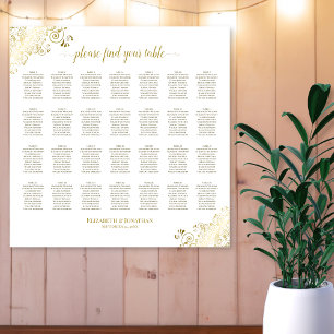 Póster Tabla de asientos de 28 Bodas de mesa Fragmentos b