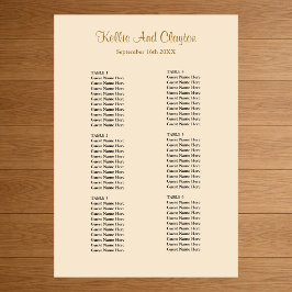 Póster Tabla de asientos de 60 Bodas de champán