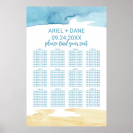 Póster Tabla de asientos de arena y agua