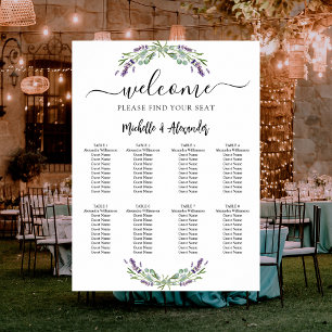 Póster Tabla de asientos de boda de eucalipto de Lavender