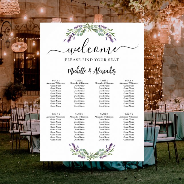 Póster Tabla de asientos de boda de eucalipto de Lavender (Subido por el creador)