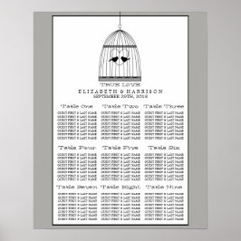 Póster Tabla de asientos de Boda de la vejez del corazón