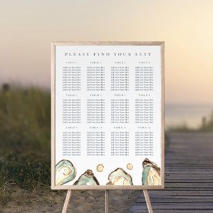 Póster Tabla de asientos de Boda de ostión de color de ag