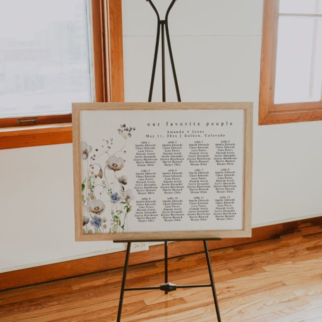 Póster Tabla de asientos de Boda floral acuarela (Subido por el creador)