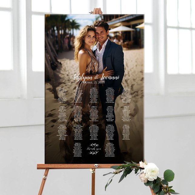 Póster Tabla de asientos de boda fotográfico elegante 17  (Subido por el creador)
