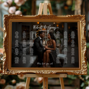Póster Tabla de asientos de boda fotográfico elegante 24
