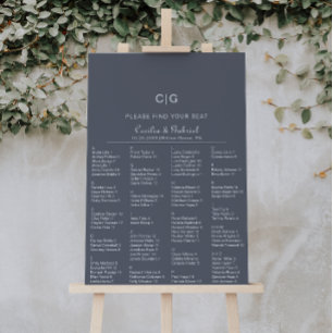 Póster Tabla de asientos de Bodas alfabéticos Boho por la