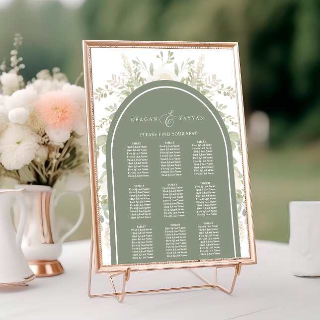 Póster Tabla De Asientos De Bodas De Arco Floral De Marfi (Subido por el creador)