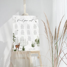 Póster Tabla de asientos de Bodas de la Selva de Montaña 