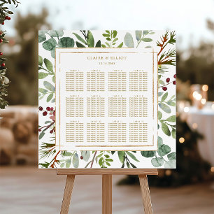 Póster Tabla de asientos de Bodas de oro para Navidades b