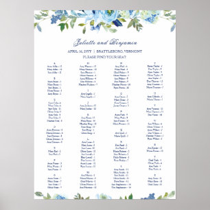 Póster Tabla de asientos de Bodas florales de la Marina A