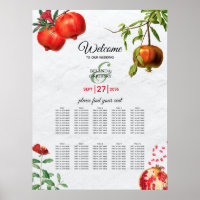 Tabla de asientos de Bodas mediterráneos granados