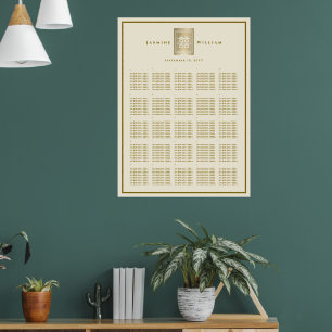 Póster Tabla de asientos de doble felicidad para Bodas ch