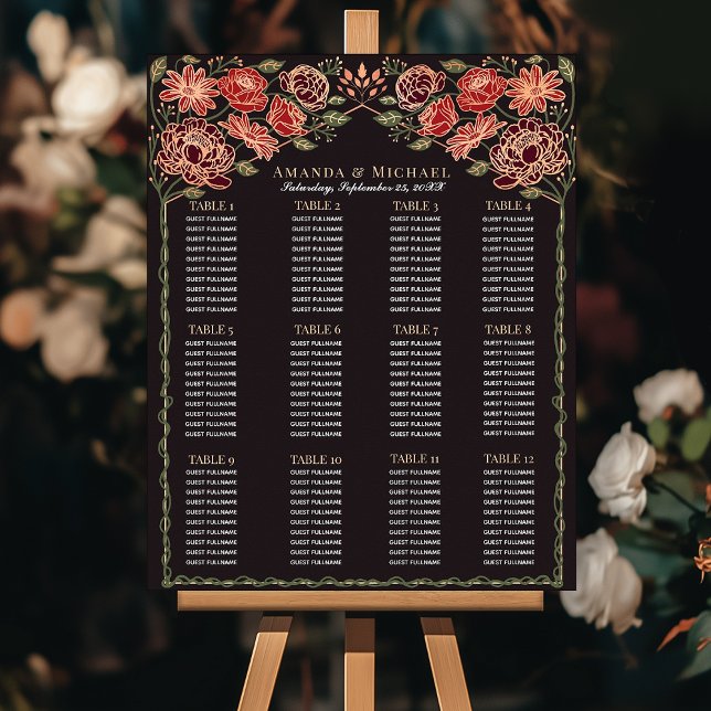 Póster Tabla de asientos de la boda de jardín encantados  (Subido por el creador)