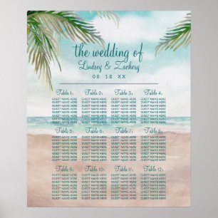 Póster Tabla de asientos de la mesa de bodas Island Breez