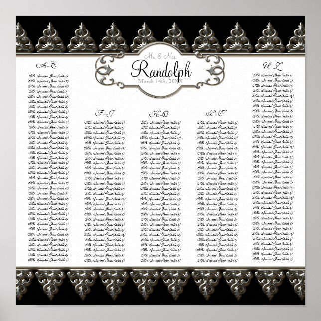 Póster Tabla de asientos de la mesa de recepción Barco gi (Frente)