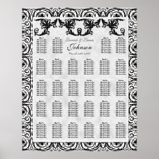 Póster Tabla de asientos de la mesa de recepción, Damasco