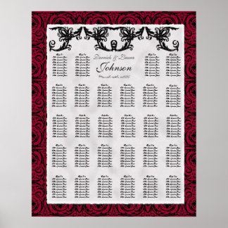 Póster Tabla de asientos de la mesa de recepción, Damasco