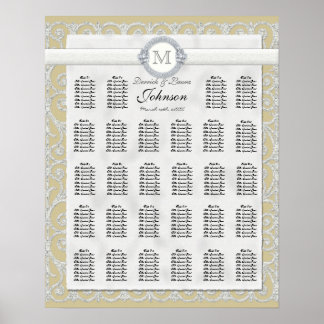 Póster Tabla de asientos de la mesa de recepción, diamant