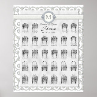 Póster Tabla de asientos de la mesa de recepción, diamant