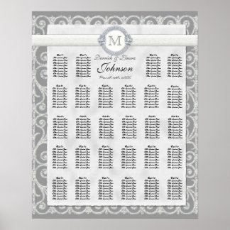 Póster Tabla de asientos de la mesa de recepción, diamant