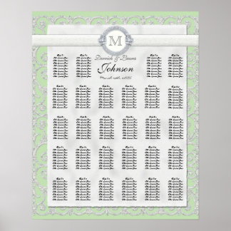 Póster Tabla de asientos de la mesa de recepción, diamant